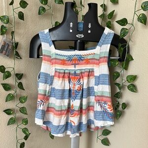 Striped Embroidered Tank Top
